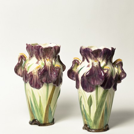 paire de vases aux iris