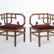 paire de fauteuils d'angle en bambou