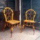 yellow rattan chairs