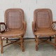 pair of rattan armchairs