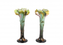Paire de vases en céramique signée Jérôme Massier