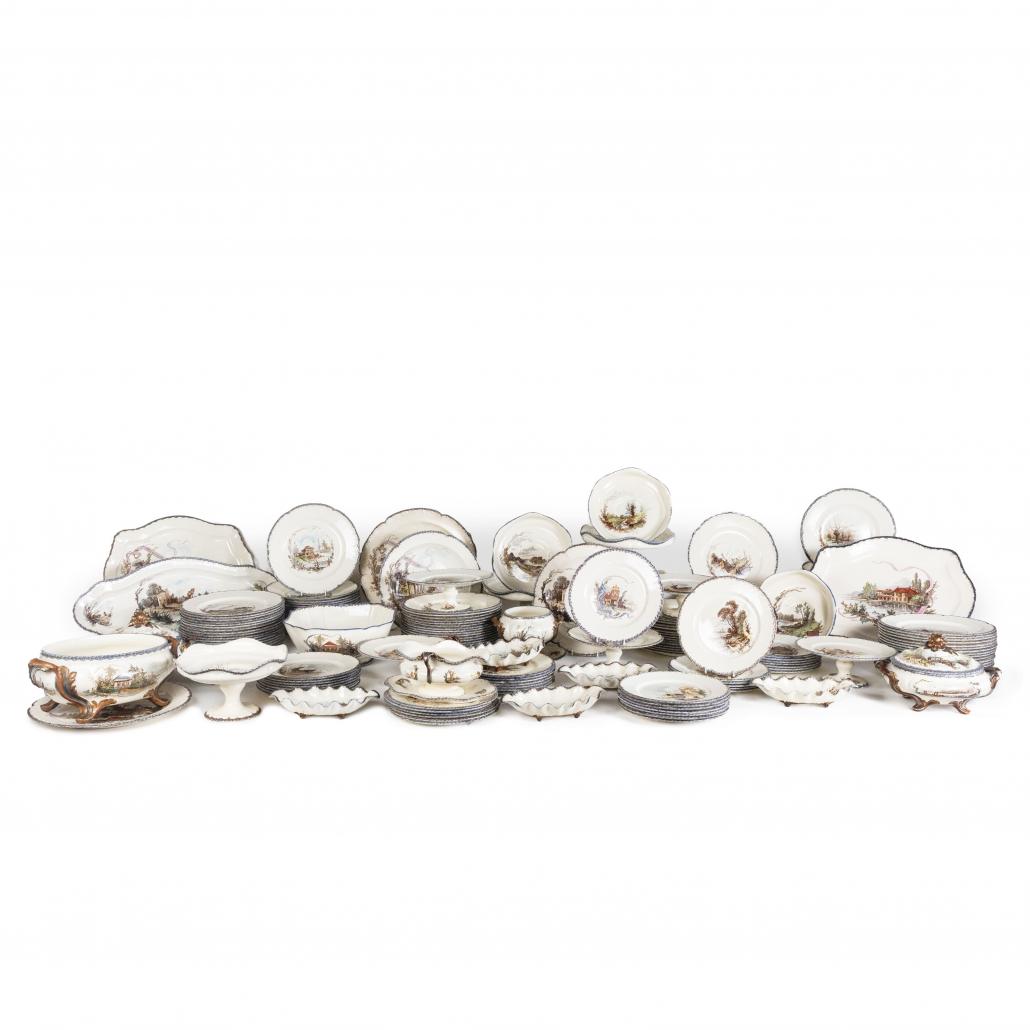Choisy-le-Roi, Service de 200 pièces, motif du Hameau de la Reine Marie-Antoinette, XIXe en porcelaine, France (2)