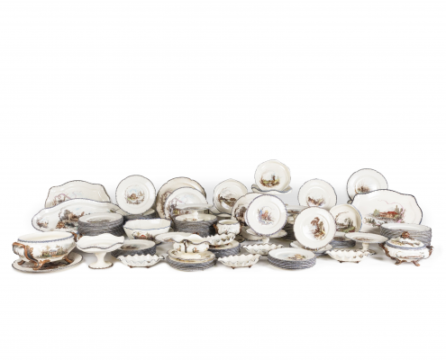 Choisy-le-Roi, Service de 200 pièces, motif du Hameau de la Reine Marie-Antoinette, XIXe en porcelaine, France (2)